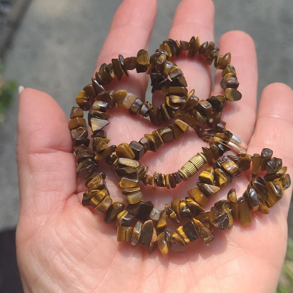 Tigers Eye Stone Chip Necklace 18